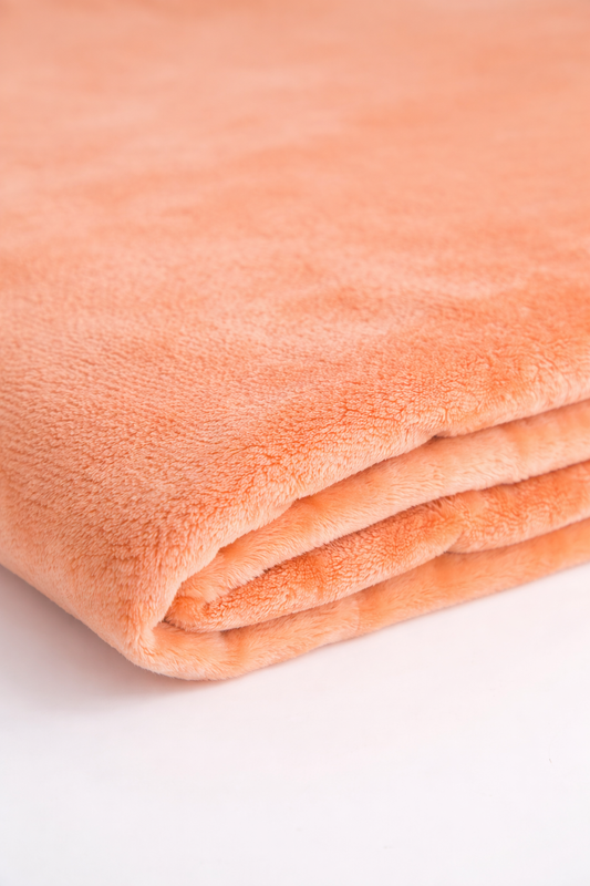 Elegant Embossed Blanket | Luxury Coral AC Fleece (Peach)