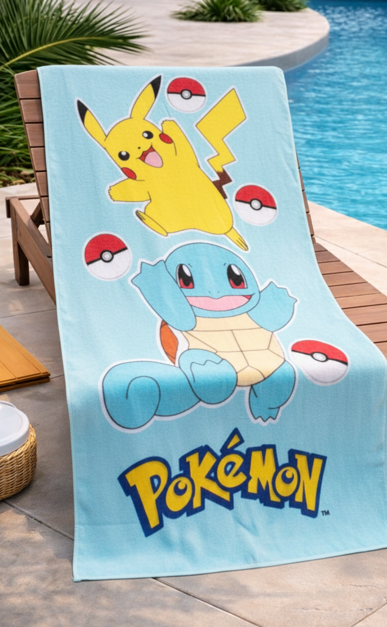 Pokémon Pikachu & Squirtle Kids Pool & Beach Towel