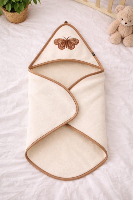 Embroided Butterfly Hooded Towel