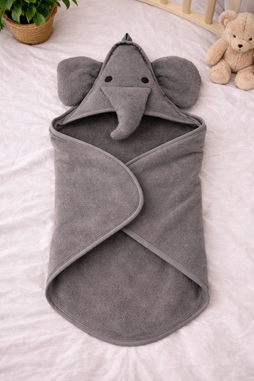 Elephant Grey Hooded Towel