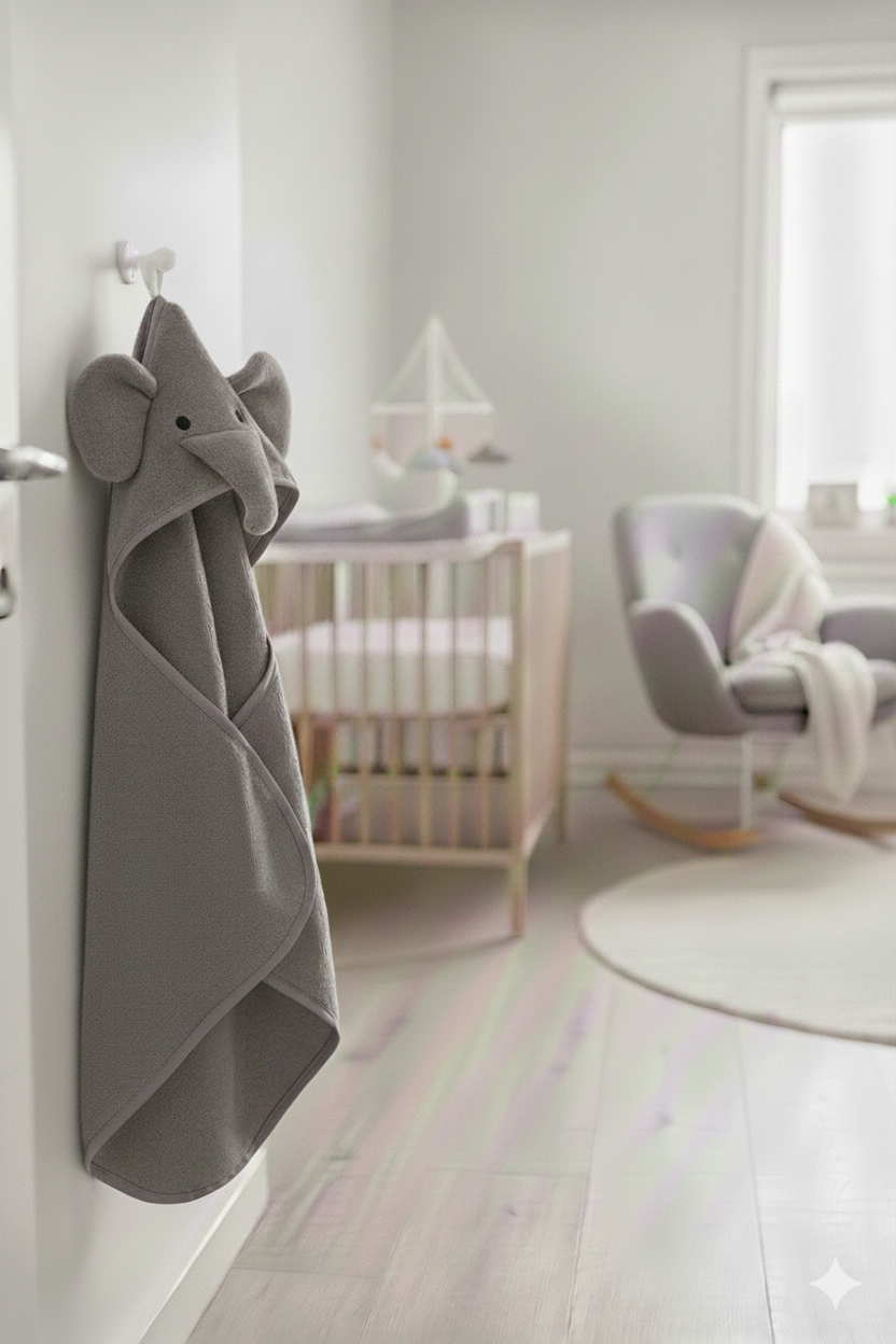 Elephant Grey Hooded Towel