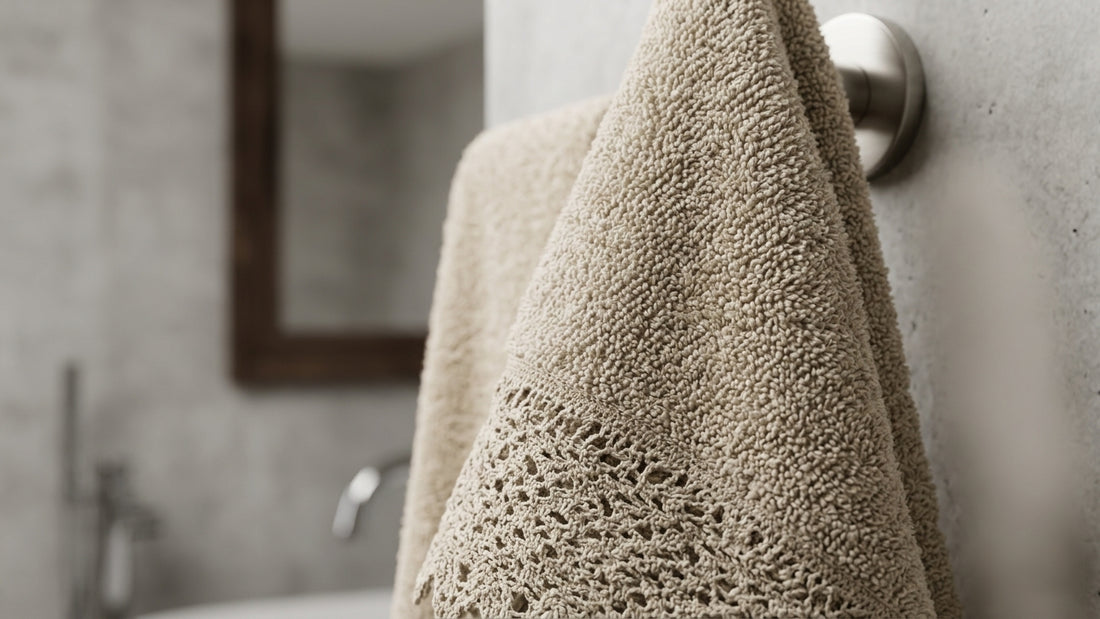 Cotton Bath Towel, Beige, 27 × 54 Inches