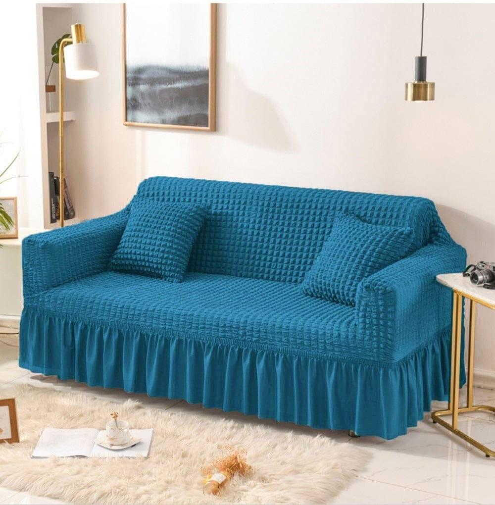 Frill Style Bubble Stuff Sofa Cover (Zinc Color)
