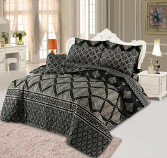 Latest Attractive Design 7PC Printed SaloniKa Cotton Comforter Set for Double Bed - Summer, Best Quality, Multi Colors