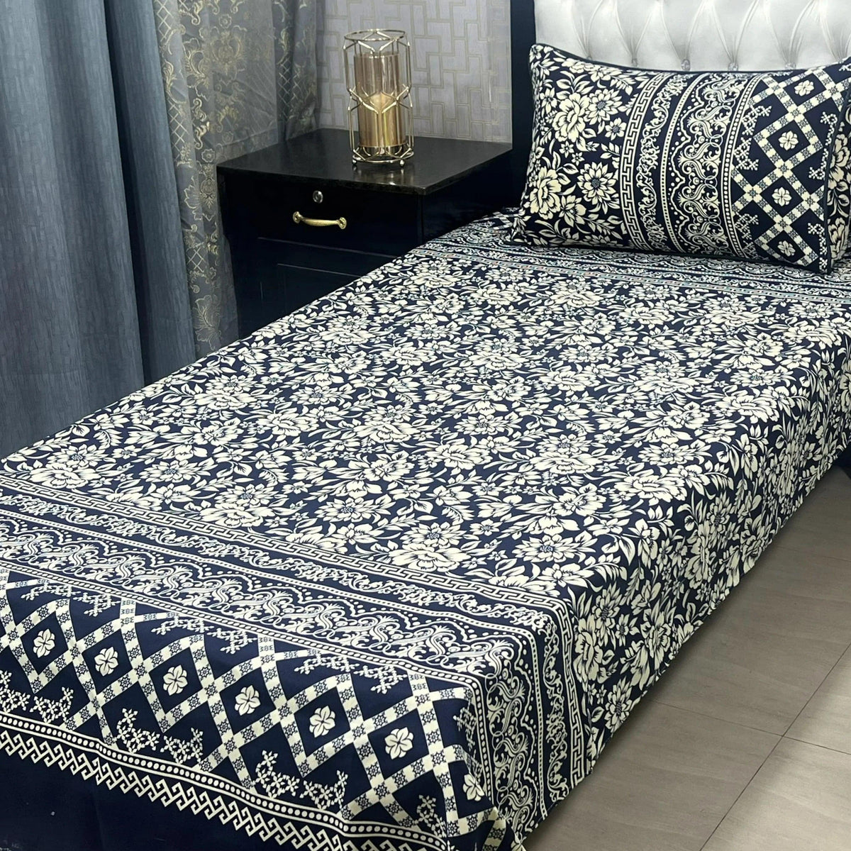 Luxurious Bedding Collection Vol 24 | Pure Soft 3D Crystal Cotton | 2 Single Size Bedsheets (90x60 Inches)