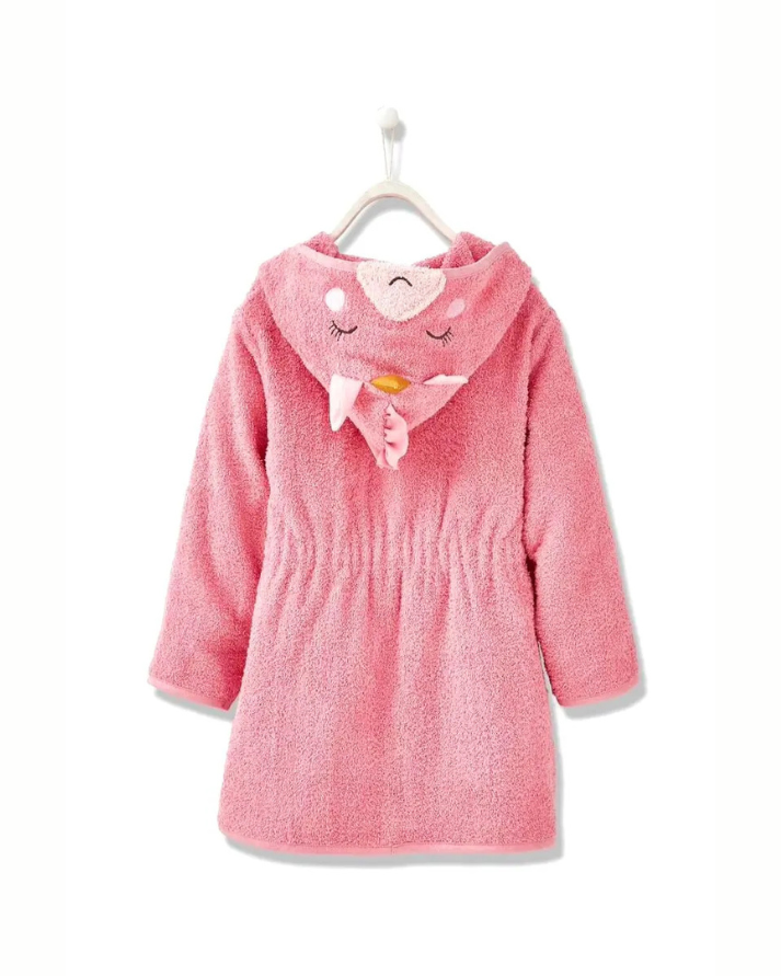 Unicorn Hooded Kids Bathrobe – Pink (Ages 6 to 8)