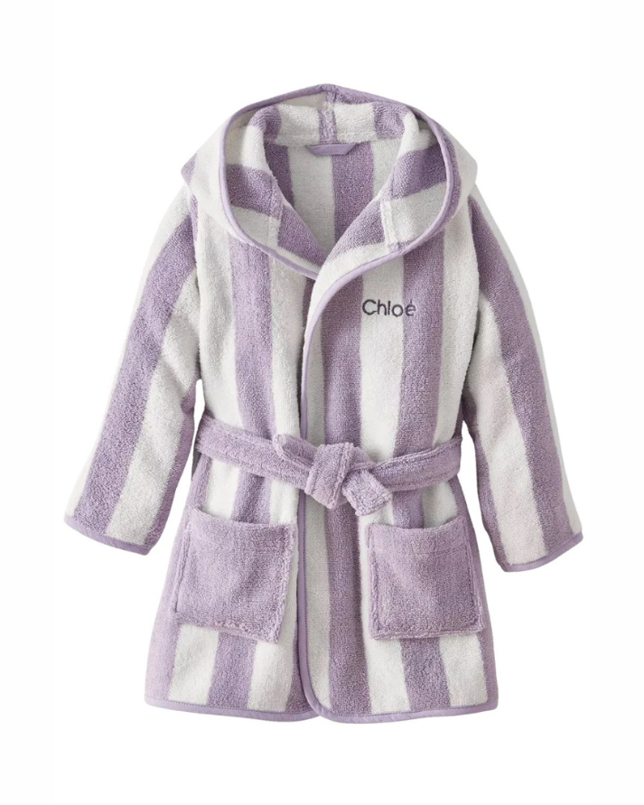 Striped Bathrobe for Children, Transat - Striped Violet