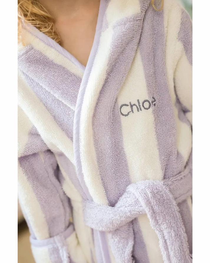 Striped Bathrobe for Children, Transat - Striped Violet