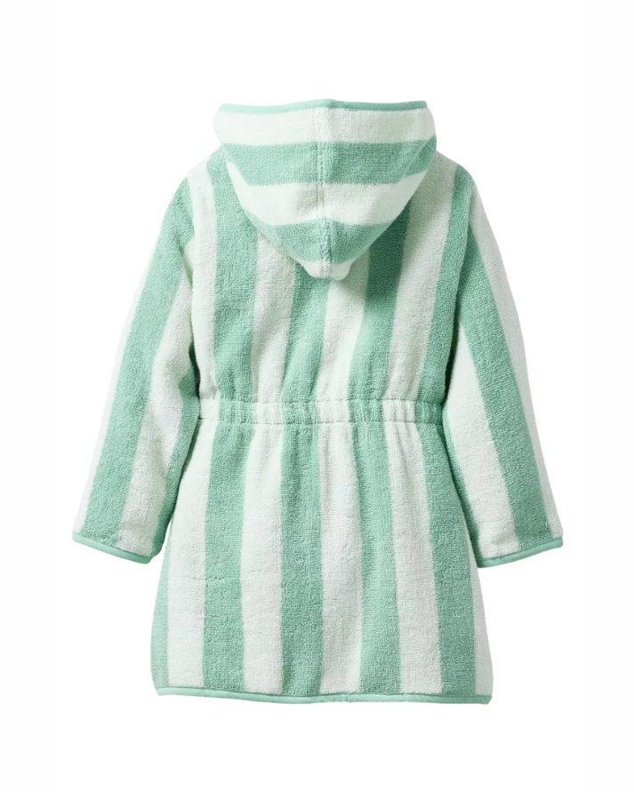 Striped Bathrobe for Children, Transat - Striped Green