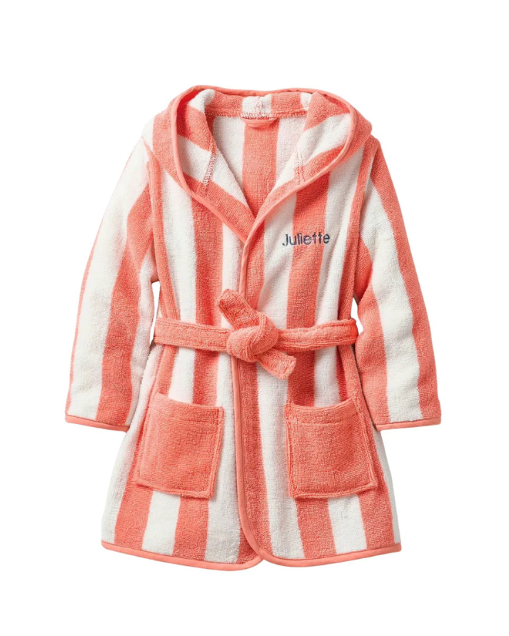 Striped Bathrobe for Children, Transat - Striped Orange