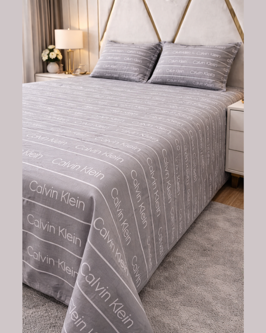 Luxury Cotton light grey Bedsheet Set – Soft Touch, Breathable Fabric with Elegant Modern Finish