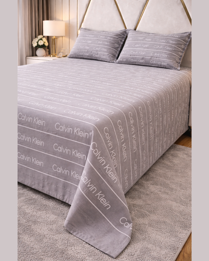 Luxury Cotton light grey Bedsheet Set – Soft Touch, Breathable Fabric with Elegant Modern Finish