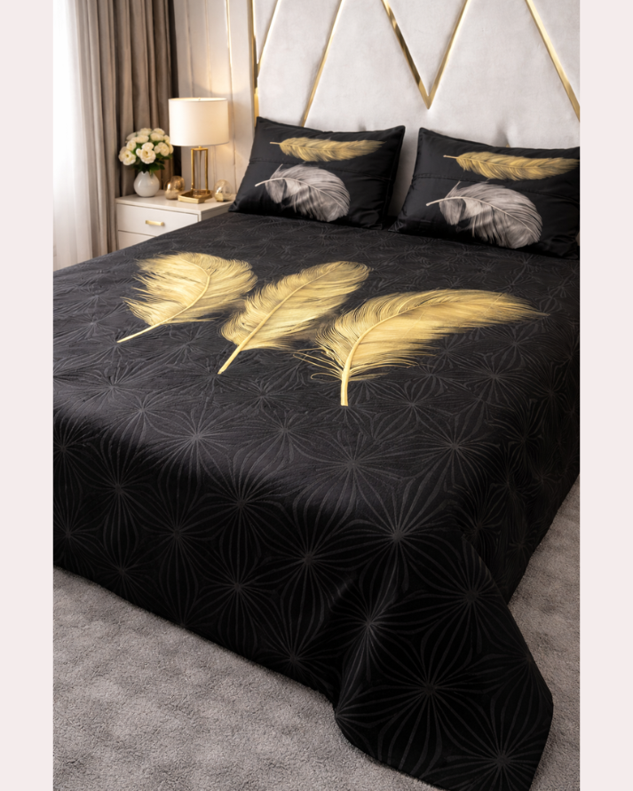 Luxury Cotton Black Bedsheet Set – Soft Touch, Breathable Fabric with Elegant Modern Finish