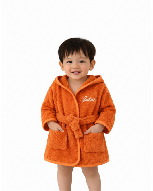 Fox Hooded Kids Bathrobe – Orange (Ages 1 to 2 Years)