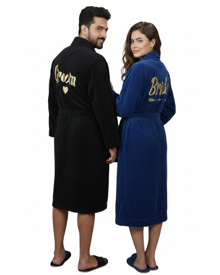 Fanza's Groom/Bride Wedding Robe With Slippers