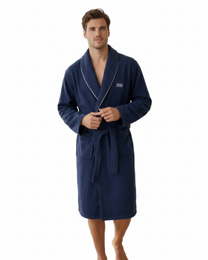 Bathrobe Adult Men(Navy Blue)