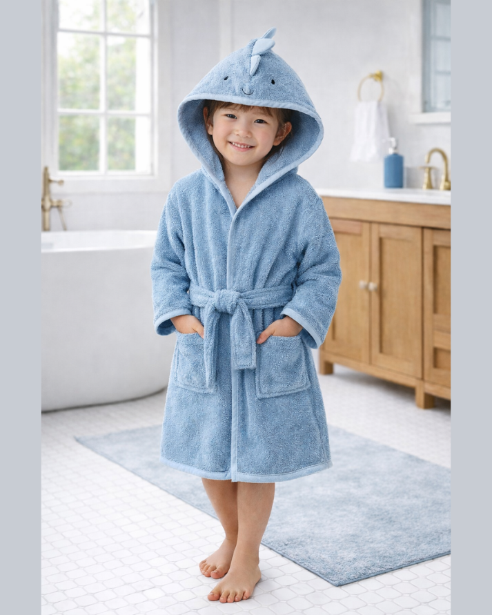 Dino Hooded Baby & Toddler Bathrobe