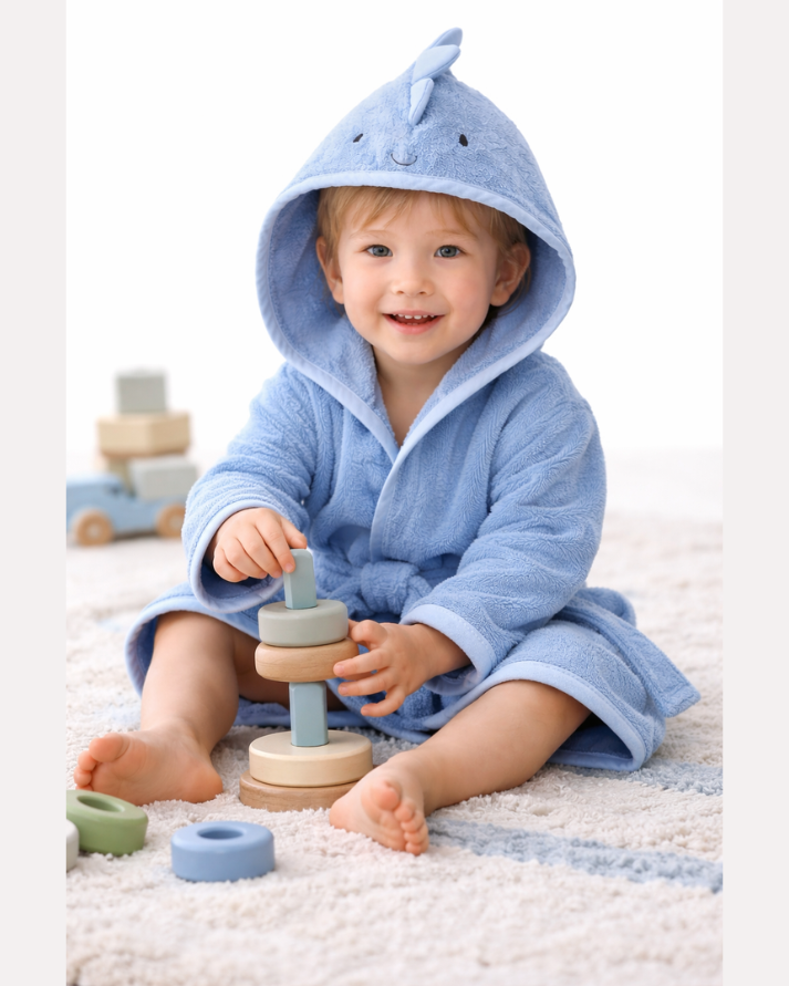 Dino Hooded Baby & Toddler Bathrobe