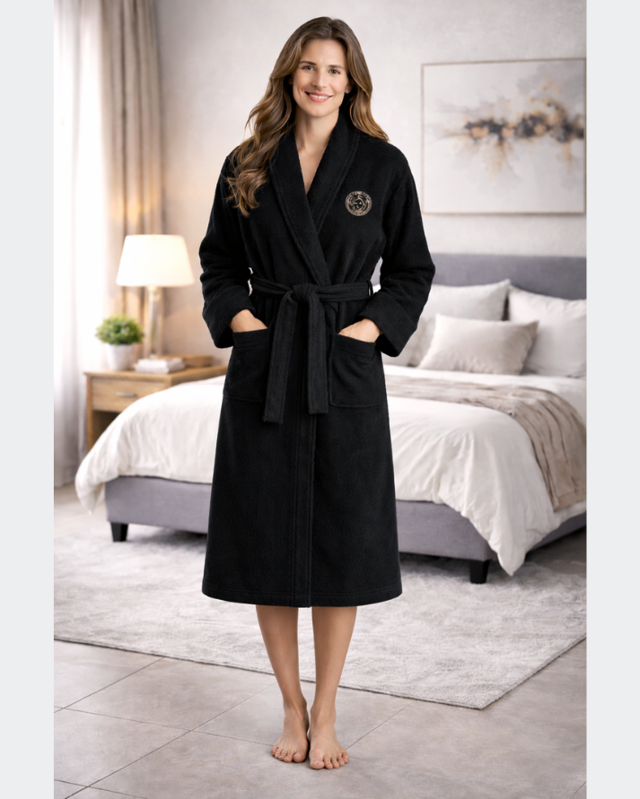 Luxury Black Versace Bathrobe – Unisex Designer Robe