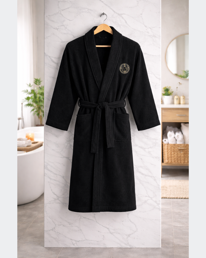Luxury Black Versace Bathrobe – Unisex Designer Robe