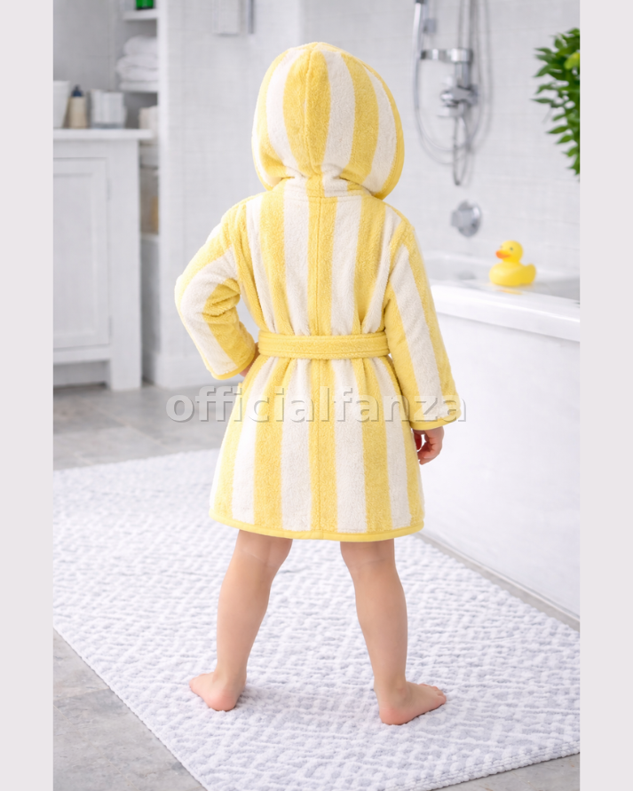 Striped Bathrobe for Children, Transat - Striped Yellow