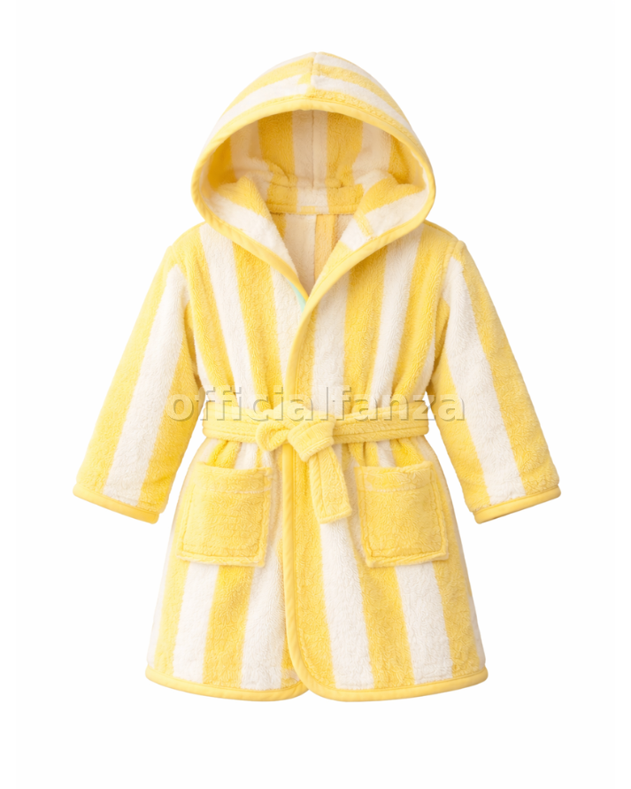 Striped Bathrobe for Children, Transat - Striped Yellow