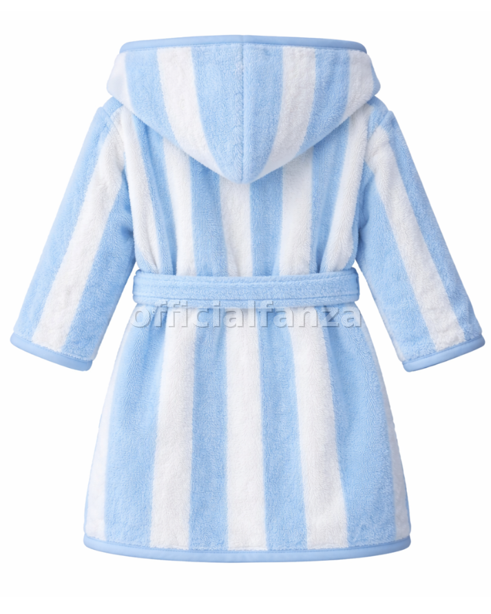 Striped Bathrobe for Children, Transat - Striped Sky Blue
