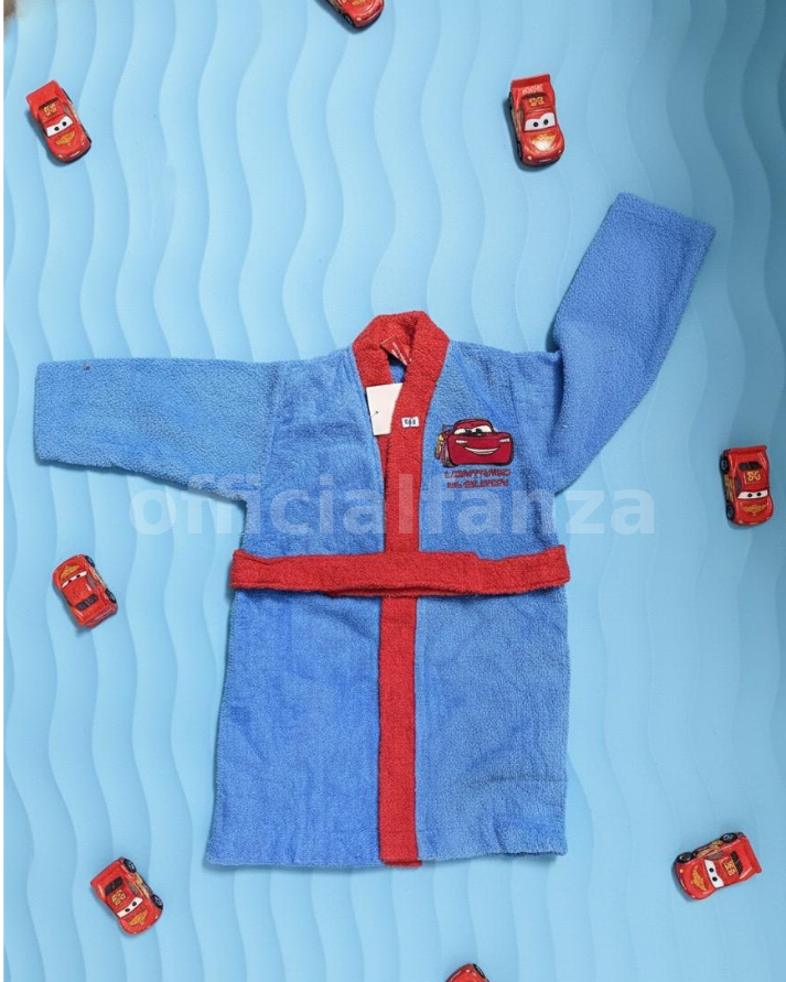 Kids Super Soft Hooded Bathrobe – Blue Cotton Robe with Belt & Pockets