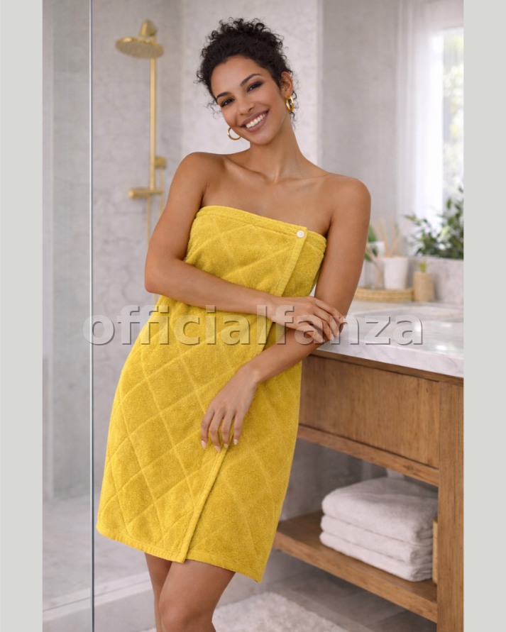 Women Shower Wrap Mustard