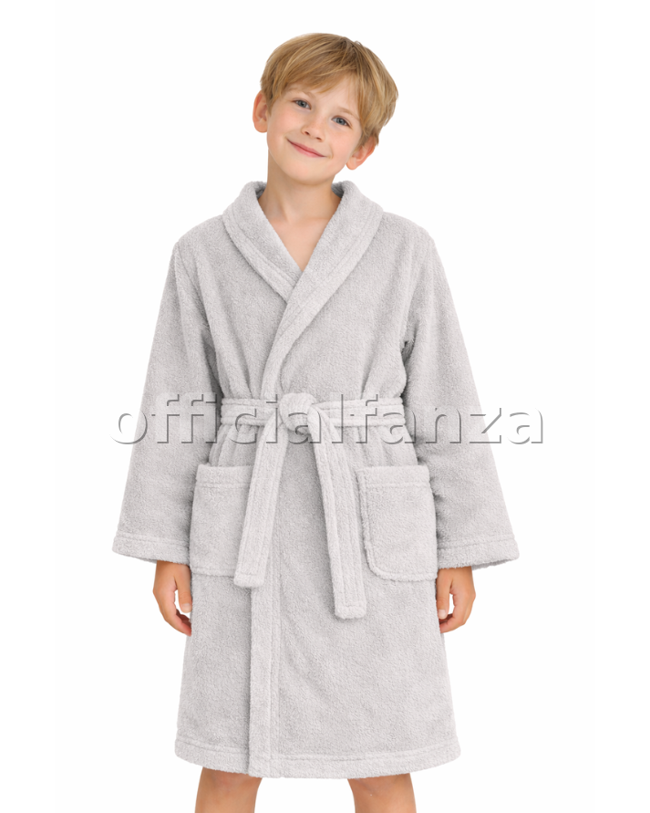 Kids Cotton Velvet Bathrobes(LIGHT GRAY)