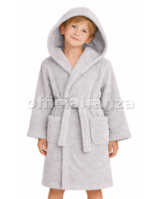 Kids Cotton Velvet Bathrobes(LIGHT GRAY)