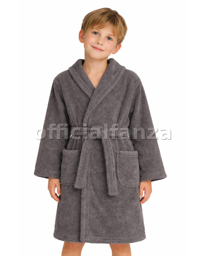 Kids Cotton Velvet Bathrobes(DARK GRAY)