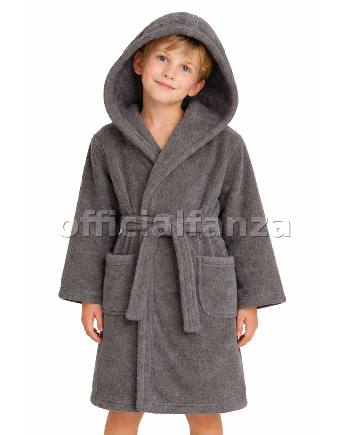 Kids Cotton Velvet Bathrobes(DARK GRAY)