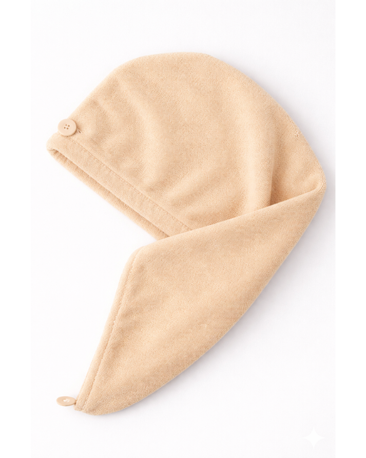 Microfiber Turban Towel BEIGE| Fast Hair Drying & Comfortable Fit