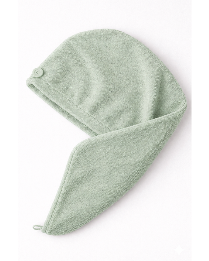 Microfiber Turban Towel GREEN| Fast Hair Drying & Comfortable Fit