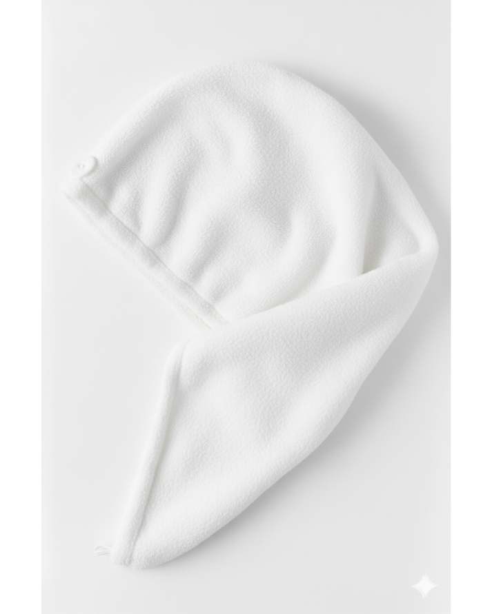Luxury Microfiber Turban Towel WHITE | Fast Hair Drying & Comfortable Fit