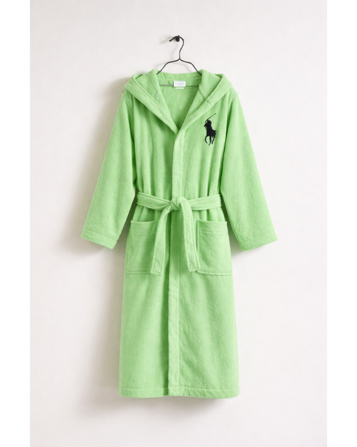 Light Green Premium Cotton Bathrobe with Polo Embroidery