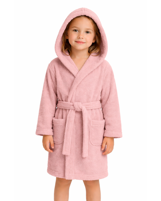 Kids Cotton Velvet Bathrobes(PINK)