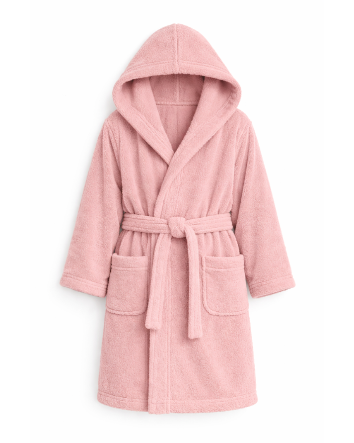 Kids Cotton Velvet Bathrobes(PINK)