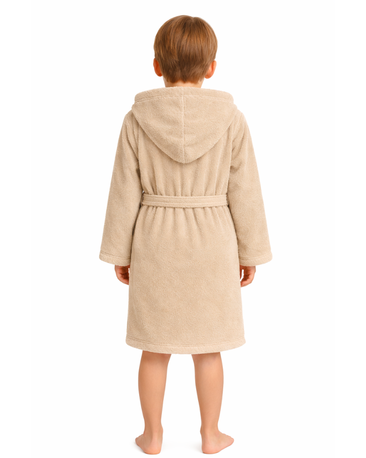 Kids Cotton Velvet Bathrobes(Beige)