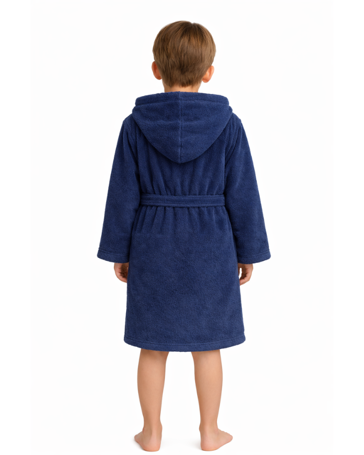 Kids Cotton Velvet Bathrobes(NAVY)