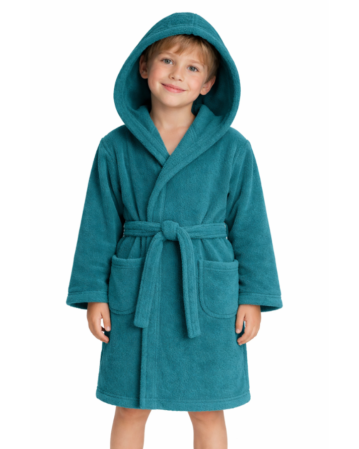 Kids Cotton Velvet Bathrobes(ZINC)