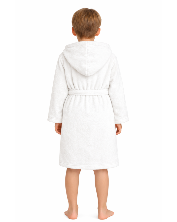 Kids Cotton Velvet Bathrobes(WHITE)