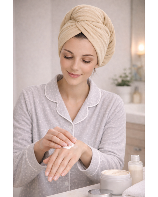 Microfiber Turban Towel BEIGE| Fast Hair Drying & Comfortable Fit