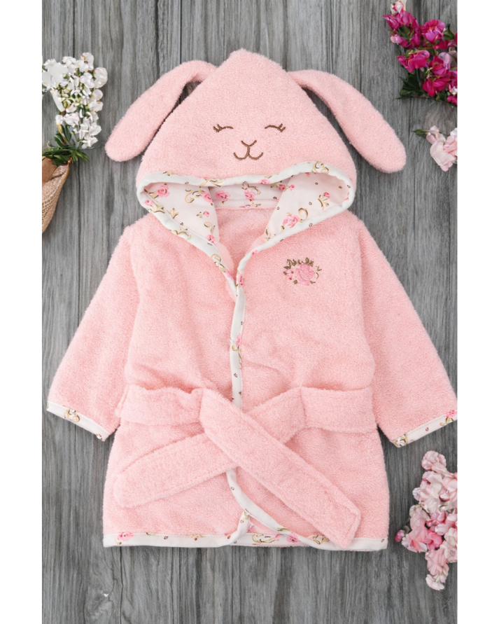 Kids Toddler Bathrobe - FlowersSolid