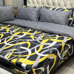 New Arrival 7PC Salonika Cotton Comforter Set by Fanza – King Size - Summer Special - Premium Quality &amp; Multi-Color Prints