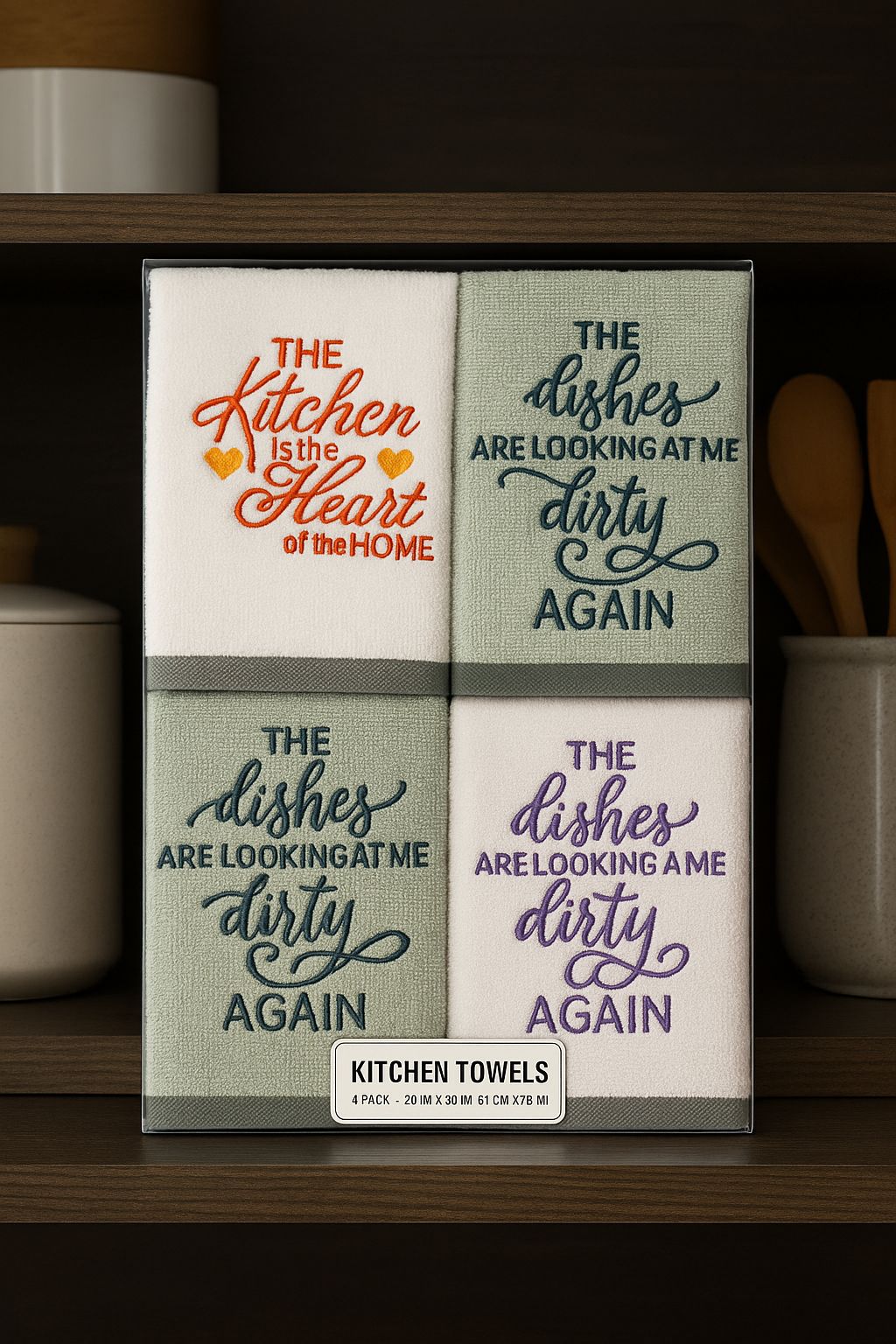 Fanza Printed Kitchen Towel – Absorbent, Quick Dry & Durable (Pack Of 4)-Multicolor
