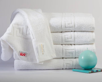 Fanza White Versace Bath Towel – Soft, Absorbent & Luxury Feel (Pack of 2)