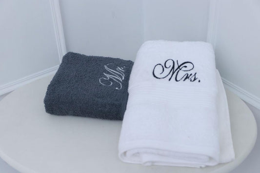 Fanza Mr & Mrs Bath Towel Set – Soft, Absorbent & Perfect Gift (pack of 2)