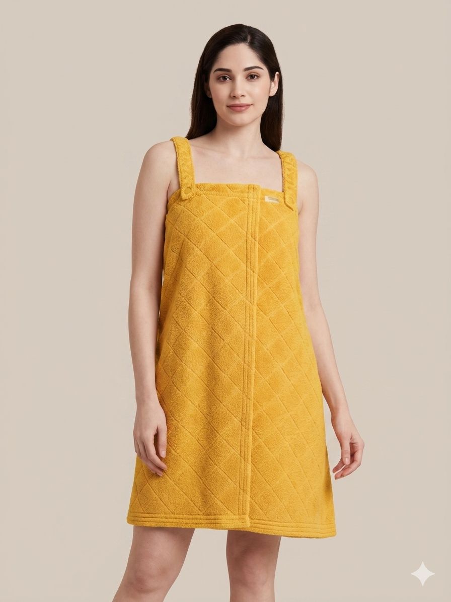 Women Shower Wrap Yellow